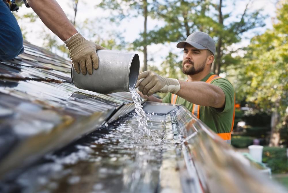 Gutter guard installation on a historic home in Nashville's 12 South neighborhood